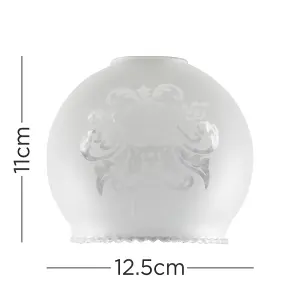 ValueLights 3 Pack Decoratively Etched Pattern Frosted White Glass Replacement Shades