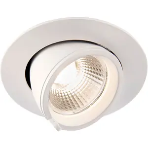 4 PACK Fully Adjustable Ceiling Downlight - 15W Warm White LED - Matt White