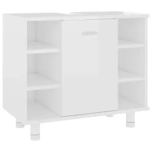 Berkfield Bathroom Cabinet High Gloss White 60x32x53.5 cm Engineered Wood