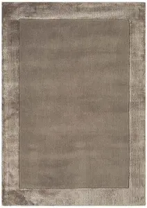 Handmade Modern Rug, Taupe Rug for Bedroom, & Living Room, Bordered Handmade Dining Room Rug, Wool Rug-120cm X 170cm