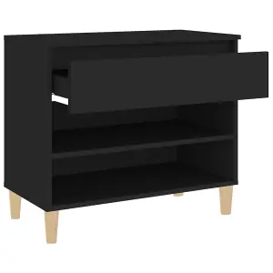 Berkfield Shoe Cabinet Black 70x36x60 cm Engineered Wood