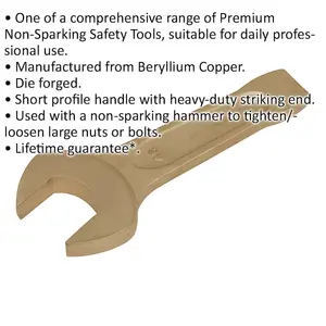 46mm Non-Sparking Open-End Slogging Spanner with Heavy-Duty Striking End