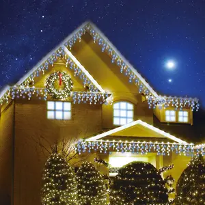 240 LED Snowing Icicle Lights Ultra Bright Fairy Lights Party Wedding Christmas Waterproof Fairy String LED Lights Indoor