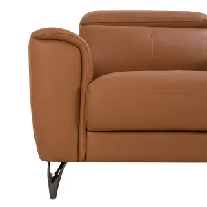 3 Seater Leather Sofa Golden Brown NARWIK