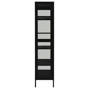 Berkfield Display Cabinet Black 90x40x180 cm Steel and Tempered Glass