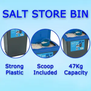 Large Rock Salt Grit Storage Bin with Scoop Salt Bin - 47L