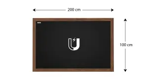 ALLboards Black magnetic chalkboard 200x100 cm wooden frame