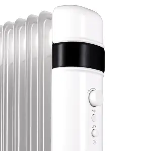 TCP Smart WiFi White Portable Free-Standing 11 Fin Oil Radiator 2500W with Temperature Control, Ideal for Home and Office Comfort