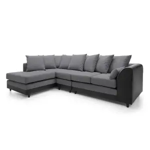 Dylan Large Corner Sofa Left Facing in Dark Grey