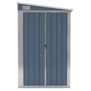 Berkfield Wall-mounted Garden Shed Grey 118x194x178 cm Galvanised Steel