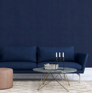 Arthouse Weave Texture Navy Wallpaper