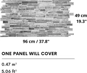 3D Wall Panels with Adhesive Included - Pack of 6 Sheets - Covering 30.38 sqft / 2.82 sqm - Decorative Modern Brick Design