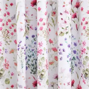 Dunelm Watercoloured Floral Blackout Eyelet Curtains, Floral, Size: W 167cm (66") X D 228cm (90"), Pink, Polycotton