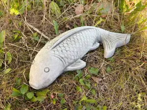 Koi Carp Fish Stone Garden Statue Outdoor Animal Fishing Angling Gift Ornament