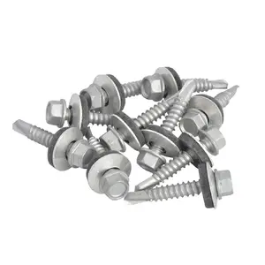 100 x Roofing Screws for Metal Sheets & Cladding Self Drill 55 x 35mm Hex Head