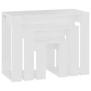 Gobao Nesting Tables 3 pcs Engineered Wood (Set of 3) White / White