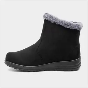 Cushion Walk Olivia Womens Black Faux Fur Boot - Size 4 - Womens Boots Ankle