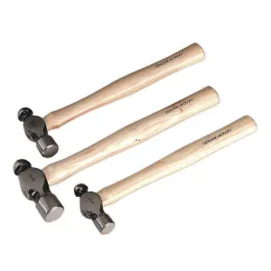 Sealey Ball Pein Hammer Set 3pc Hickory Shafts AK203