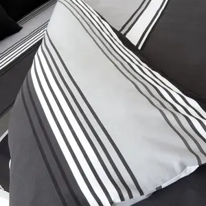 Edelsten Cotton Blend Duvet Cover Set with Pillowcases Black/White / Double Duvet Cover + 2 Standard Pillowcase