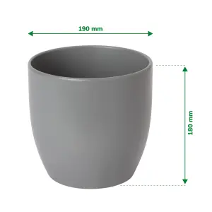 Verve Griffin Ceramic Plant pot (Dia) 19cm, (H)18cm, 4L