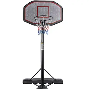 Yaheetech Red Adjustable Height Basketball Hoop for Outdoors