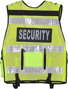 RAC3 High-Vis Security Vest, Reflective Strips, Body Camera Mount, Multiple Pockets, Fits upto 5XL, Available in 5 Colors (Yellow)