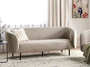 3 Seater Fabric Sofa Taupe LOEN