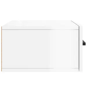 Berkfield Wall-mounted Bedside Cabinet High Gloss White 35x35x20 cm