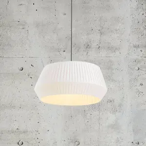 Nordlux Dicte 53 Indoor Living Dining Textile Pendant Ceiling Light in White (Diam) 53cm