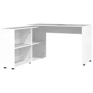 Berkfield Corner Desk High Gloss White Engineered Wood