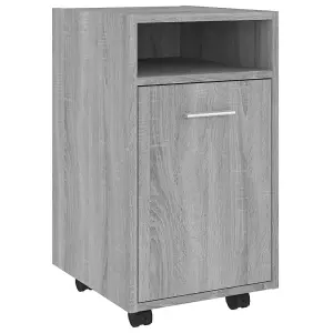 Berkfield Side Cabinet with Wheels Grey Sonoma 33x38x60 cm Engineered Wood