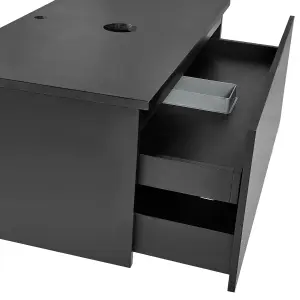 Bathroom Wall Mounted Cabinet 100 x 52 cm Black ALZIRA