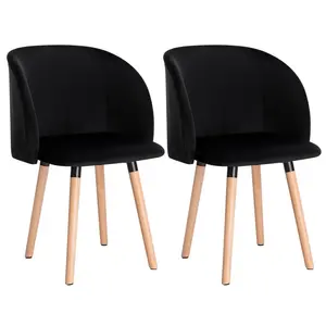 Jacalyn upholstered chair set (Set of 2) Black / Wood