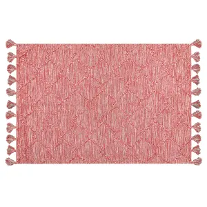 Cotton Area Rug 140 x 200 cm Red NIGDE