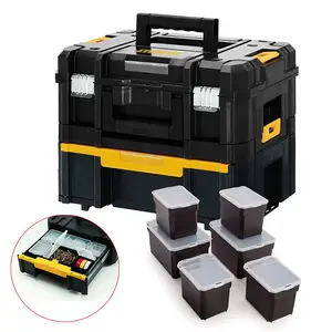 Dewalt DWST1-70703 TStak II + III DWST1-70705 Stackable Tool Boxes +6 Organisers