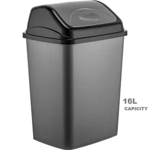 MantraRaj 16 Liter Plastic Flip Top Waste Bin Removable Swing Lid Dustbins Home Office Kitchen Recycling Swing Top Bin