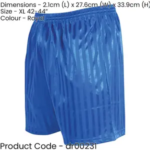 XL - ROYAL BLUE Adult Sports Continental Stripe Training Shorts Bottoms Football