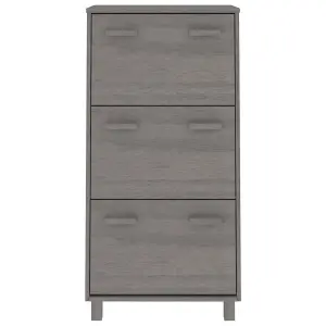 Shoe Cabinet HAMAR Light Grey 59.5x35x117 cm Solid Wood Pine