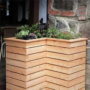 Tina Larch timber corner Planter 820x820mm