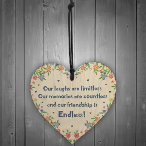 Special Friendship Gift Hanging Wooden Heart Birthday Christmas Gift For Friend Keepsake