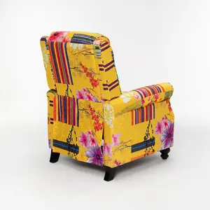 Fabric Gold Patchwork Mary Manual Recliner Chair