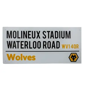 Wolverhampton Wanderers FC Street Sign Plaque White/Black/Gold (One Size)