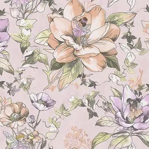 Floral Fairies Pink Children's Wallpaper