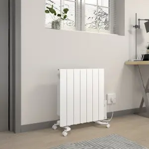 Electric Oil Filled Radiator WiFi Timer Portable Wall Mounted Thermostat Heater White 1200W