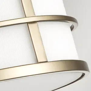 Luminosa Fusion 3 Light Cylindrical Ceiling Light, Painted Natural Brass