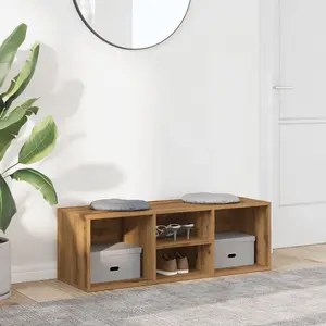 Berkfield Shoe Storage Bench Artisan Oak 105x35x35 cm Engineered Wood