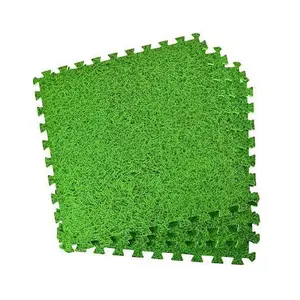 Wadan 16pc 60x60cm Grass Effect Interlocking Eva Floor Tiles, 64 SQ FT Non Slip Gym Flooring Mat Exercise Mats for Home Workout