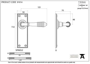 From The Anvil Polished Bronze Reeded Lever Latch Set