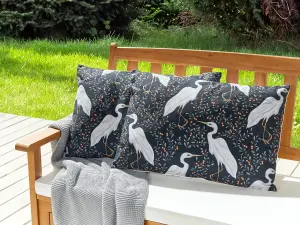 Set of 2 Outdoor Cushions PIANAZZO Black