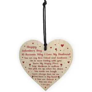 Novelty Valentines Gift For Husband Wooden Heart Gift For Her Special Keepsake Love Sign